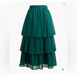NWT J Crew Tiered Dot Midi Skirt